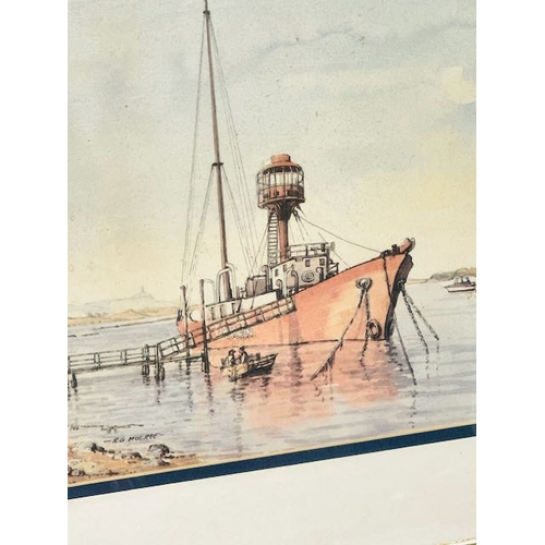 186 - R G Mulree - Lightship - Whiterock Print