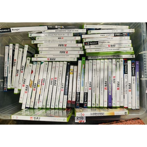 210 - Large Tub of Xbox & PS Games