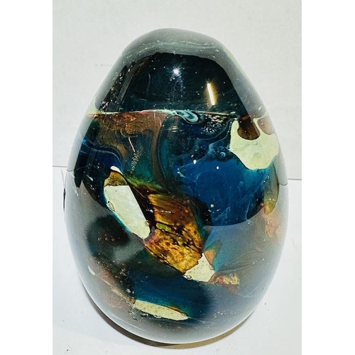 402 - Mdina Glass Oval, Egg 1970s Paperweight