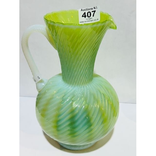 407 - Tall Uranium Glass Jug