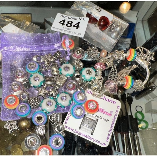 484 - Collection of Colourful Charms + Silver Earrings