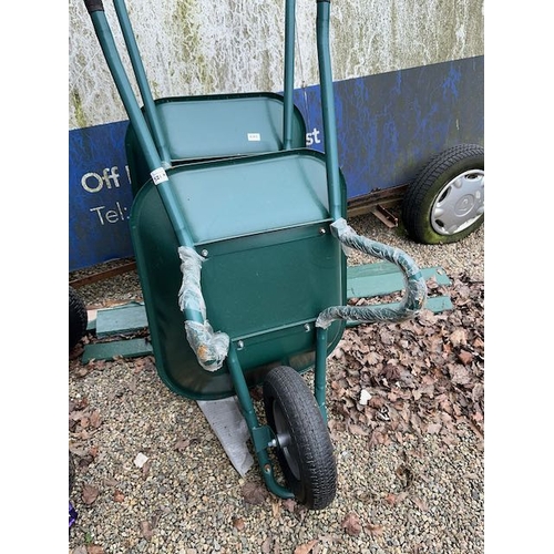 521K - Green Metal Wheelbarrow - Unused