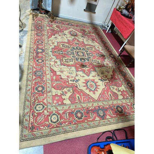 470 - Large Gold Patterened Rug - Appx 11'x7'10