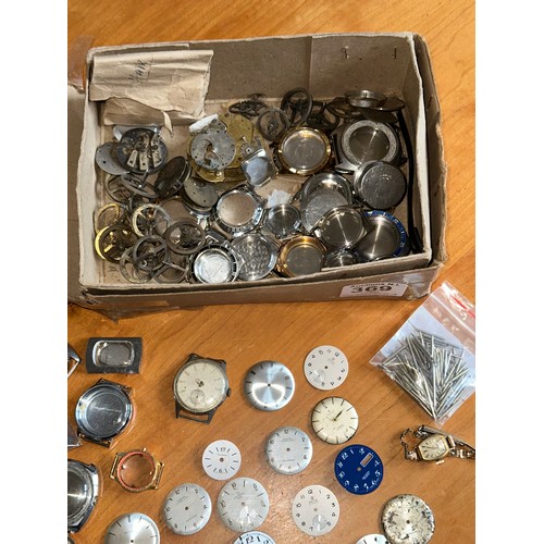 369 - Large Selection of Watch Parts Incl Faces/Cases etc