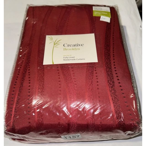 1157 - Creative Brooklyn Fully Lined Curtains 90x90 RRP £110