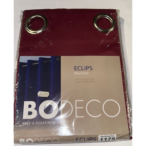 1175 - Bodeco Eclips Blackout Curtains 140 x 270cm - Wine