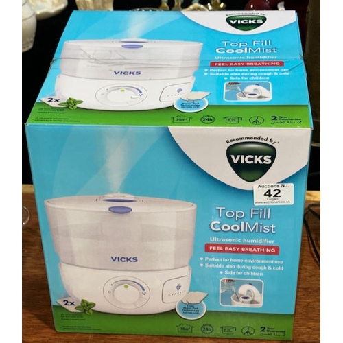 42 - Vicks Top Fill Coolmist Ultrasonic Humidifier - Box Sealed