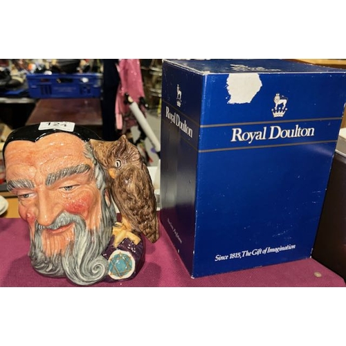 124 - Large Boxed Royal Doulton Merlin Toby Jug