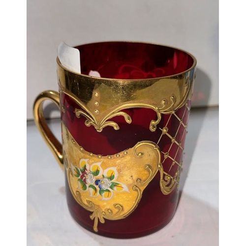 452 - Victorian Ruby Glass Tankard