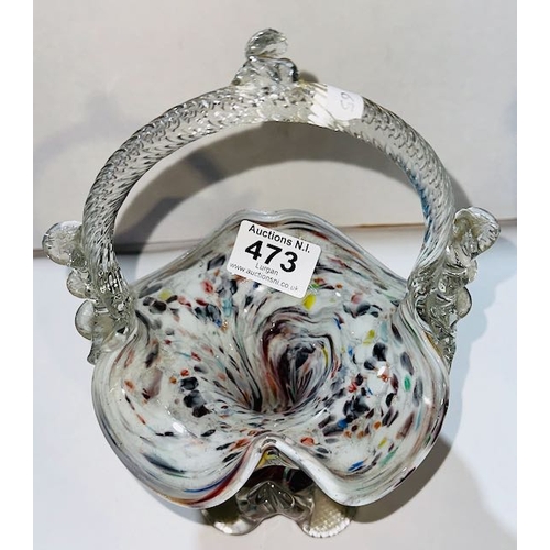 473 - Large Murano Glass Spatter Basket