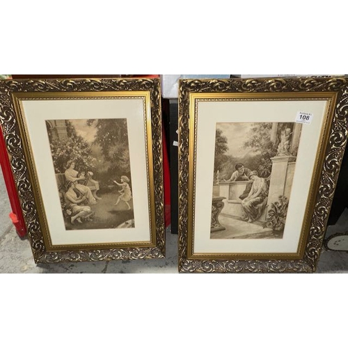 108 - Pair Of large Gilt Framed Vintage Scenes