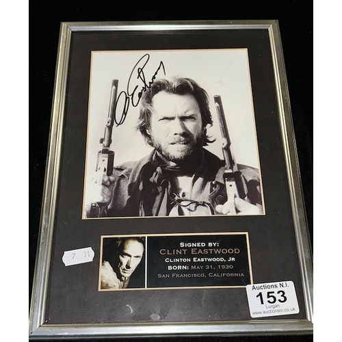 153 - Signed Clint Eastwood Framed Print