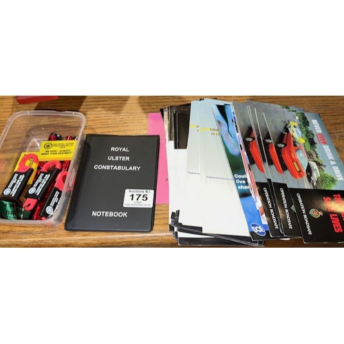 175 - Royal Ulster Constabulary Notebook Holder + The Royal Ulster Constabulary GC Leaflets & Stationary e... 