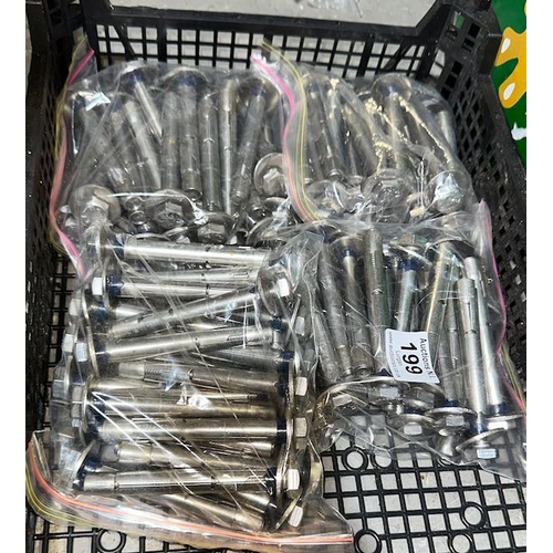 199 - Index Heavy Duty Anchor Bolts - 4 Bags of 20