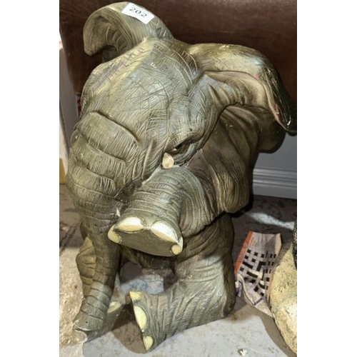 202 - Large Crying Elephant Statue