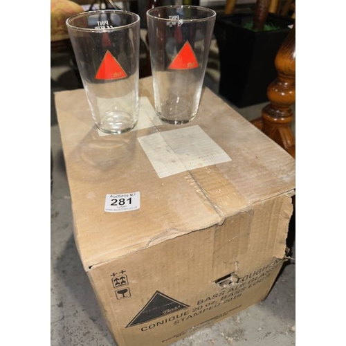 281 - Box Of Approx 23 Bass Pint Glasses