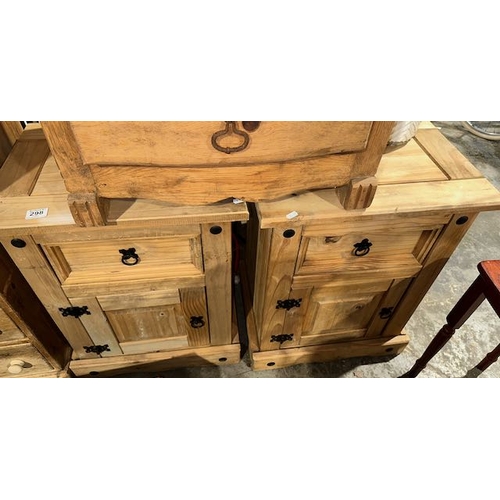 298 - Pair Of Mexican Pine 1/1 Bedside Units