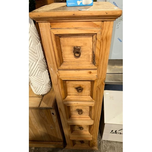 310 - Mexican Pine 5 Drawer Tall Boy