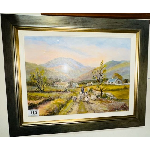 483 - Framed Dymphna Magee Oil Painting - 20x16