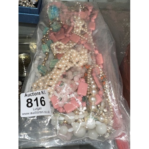 816 - Bag of Dress Pearls etc