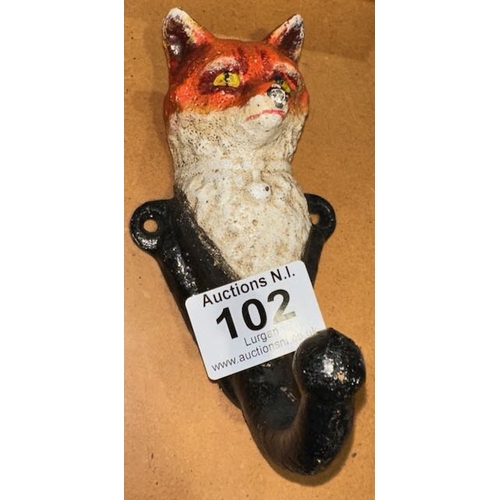 102 - Cast Fox Coat Hook