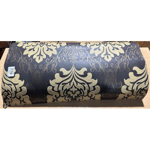 770 - 3 x Sealed Rolls + Part Roll Marrakech By Debona Wallpaper - Black/Gold Damask Approx 57 sqft Per Ro... 