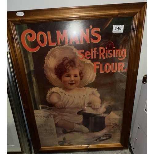 346 - Large Framed Colman's self Raising Flour Advertising Print