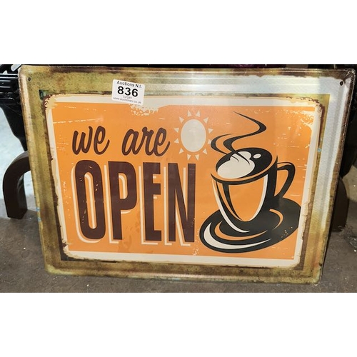 836 - Large Metal Open Sign