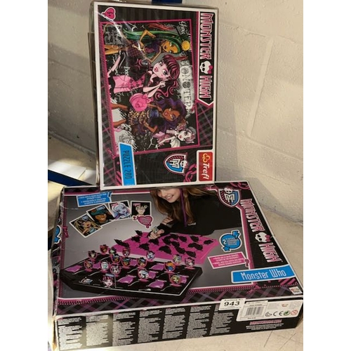 943 - 2 x Monster High Games/Puzzles - 1 sealed