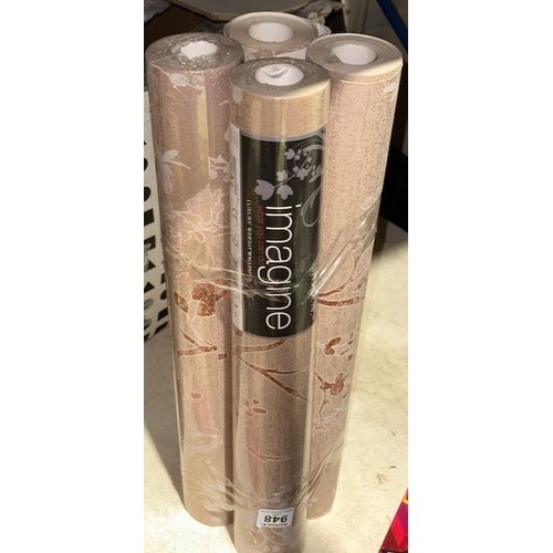 948 - 2 x Sealed + 2 x Part Rolls Arthouse Imagine Luxury Weight Wallpaper - Orabella Copper Approx 5.32mt... 