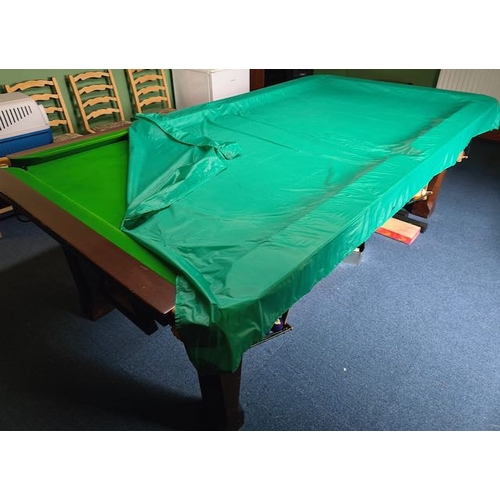 366 - Snooker Table Appx 9'x6' To Include 2 Sets of Snooker Balls, Set of Pool Balls, 2xWall Mounted Cue R... 