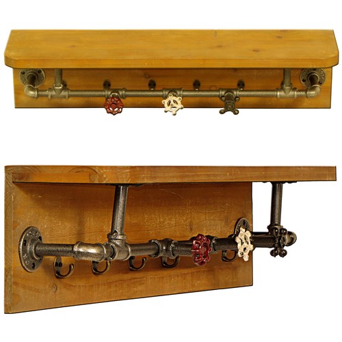 951 - Pair of Industrial Pipe Shelf - 80x18x17cm (1003259) RRP £75