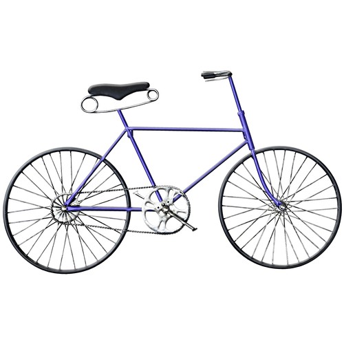 965 - Purple Bicycle Metal Wall Art - 100x60cm (2050545) RRP £43