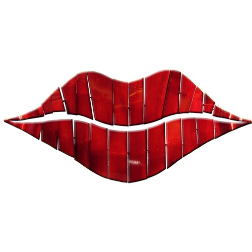 966 - Luscious Lips Metal Wall Art - 93x42cm (2051071) RRP £45