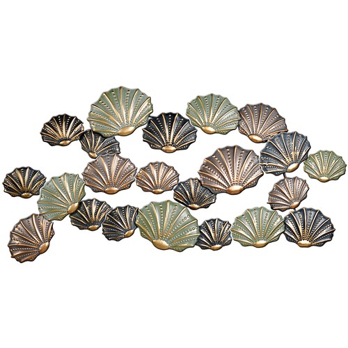 967 - Clam Shells Metal Wall Art - 123x61cm (2052263) RRP £49