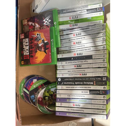 325 - Xbox 360 (No Lead Untested) & Collection Of Games