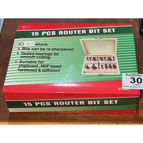 30 - 15pc Router Bit Set - Box Sealed