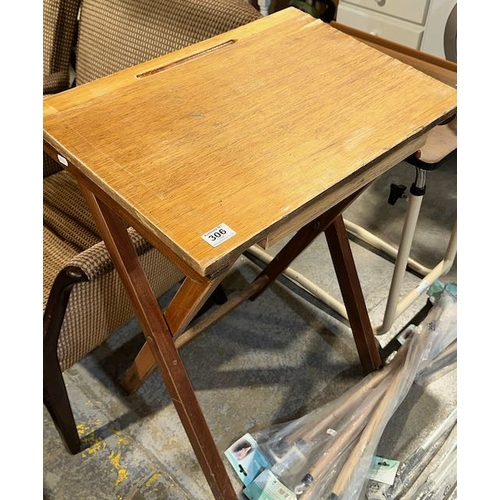 306 - Vintage Sloped Folding Wooden Desk