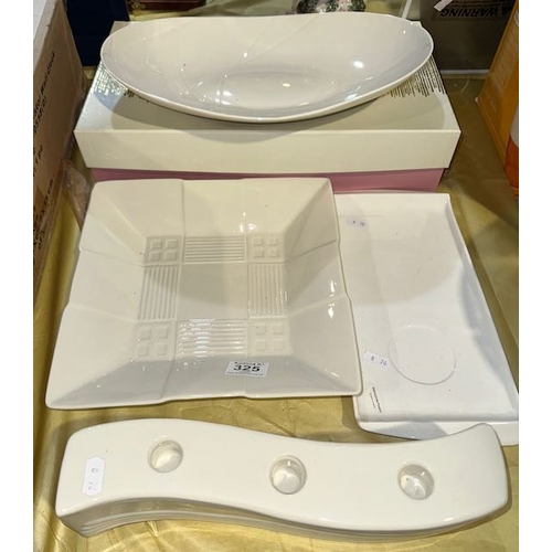 325 - 3pc Belleek Living Ceramics + Slaneyside Pottery Dish