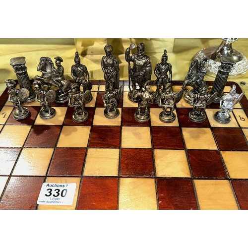 330 - Chess Set In Case With Lead Pieces