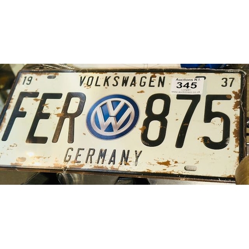 345 - Metal VW Germany Sign