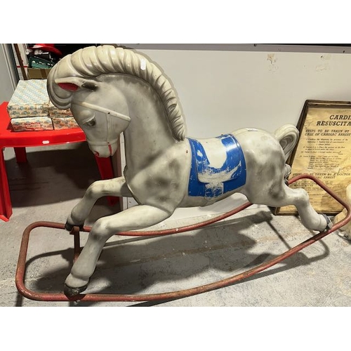 350 - Vintage Rocking Horse On Metal Frame