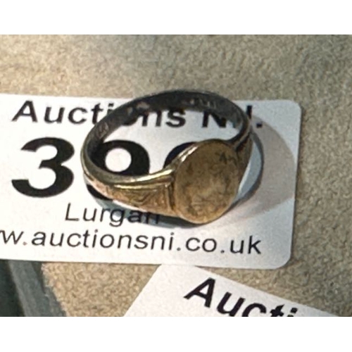 390 - 9ct & Silver Signet Ring