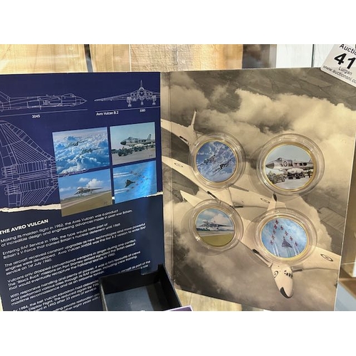 411 - Royal Air Force The History of the Royal Air Force Vulcan Edition 4 Collectable Medallion Presentati... 