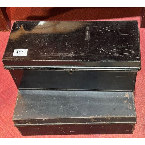 455 - 2 Metal Deeds Boxes, One With Key