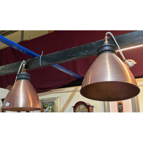 464 - Pair of Copper Look Industrial Style Ceiling Lights