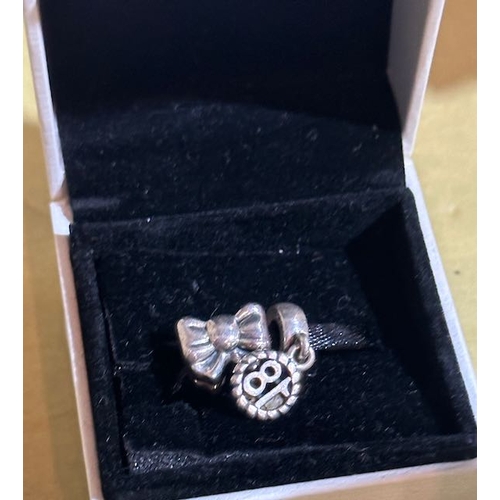 480 - Pandora Bow Charm + Pandora '18' Dangle Charm