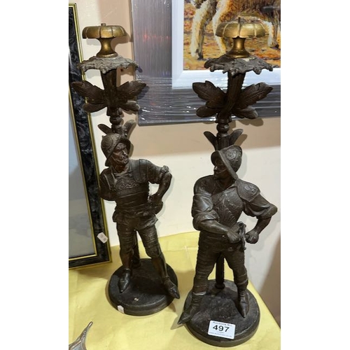 497 - Pair of Vintage Gas Lamp Figures