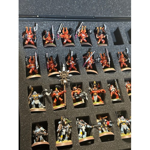 341 - Citadel Case With Approx 32 Figurines + Citadel paint Station Tray