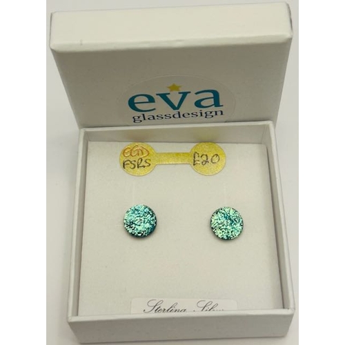 11 - Eva Glass Design Green/Blue Tone Studs